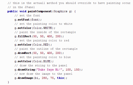 paintComponent() contents