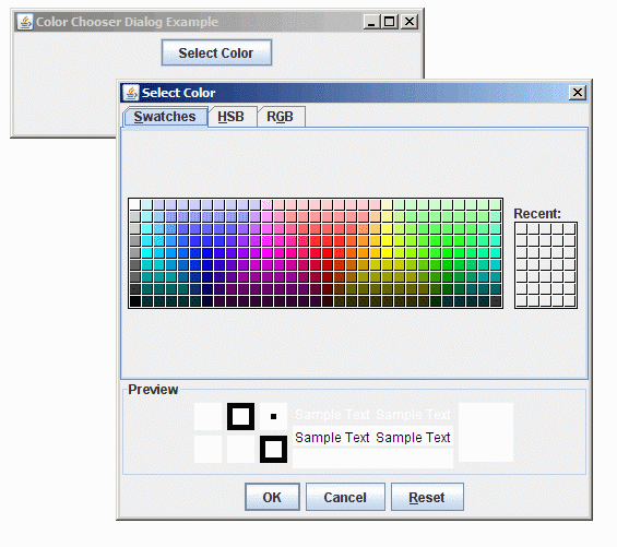 JColorChooser