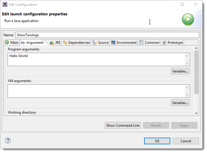 Arguments to Project