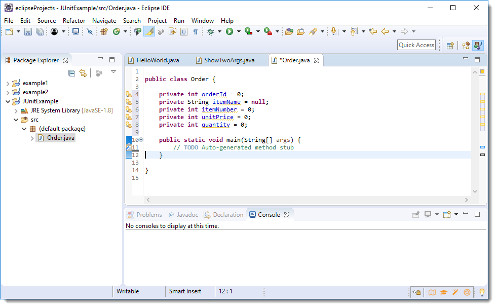 Starting to create Order class