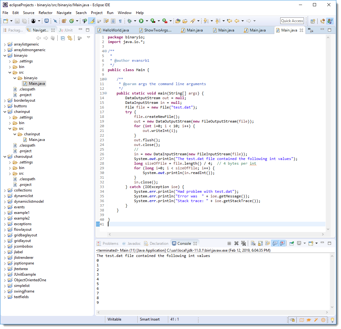Binary I/O Project