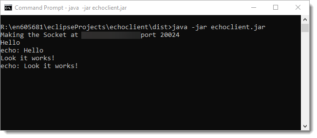 echoclient from the command line