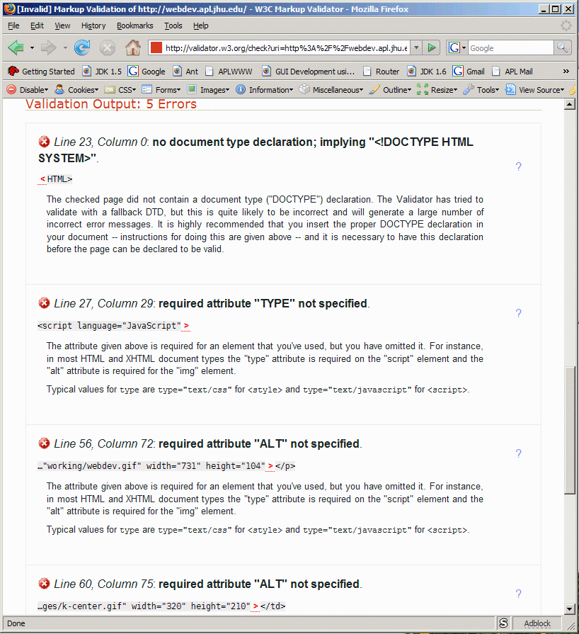 More validation output