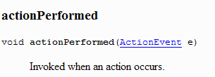 ActionListener methods