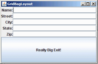 GridBagLayout expanded