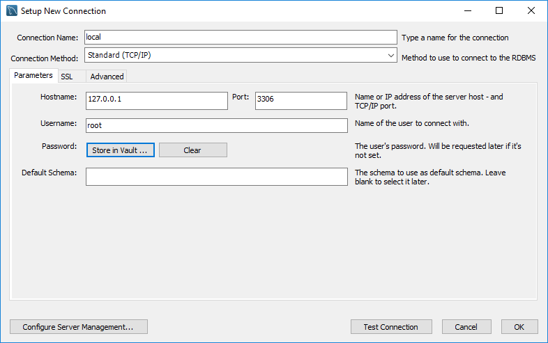 Create MySQL connection