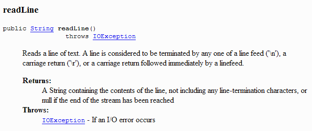 BufferedReader.readLine()