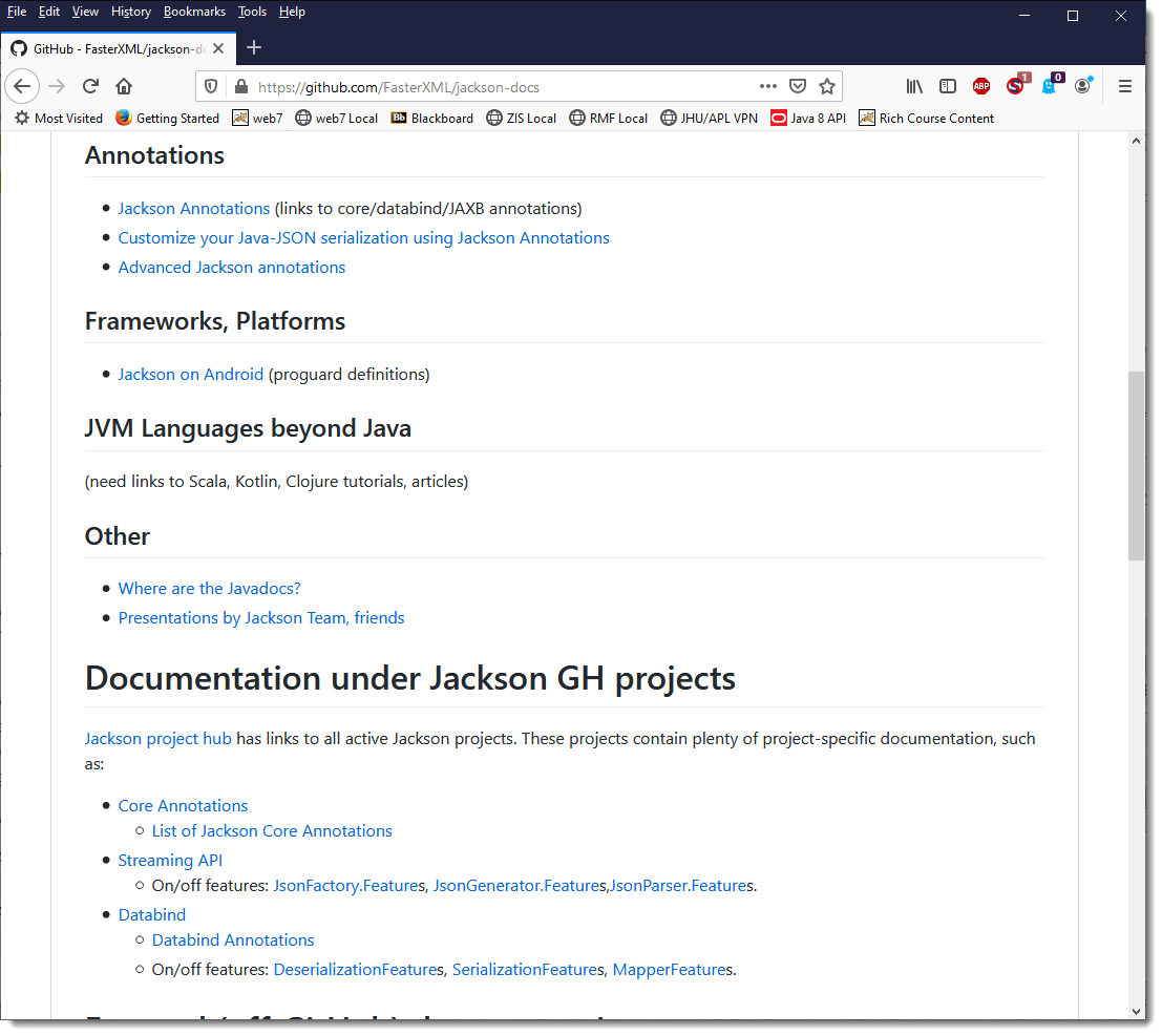 Jackson docs