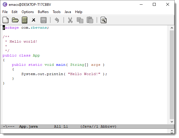 Contents of App.java