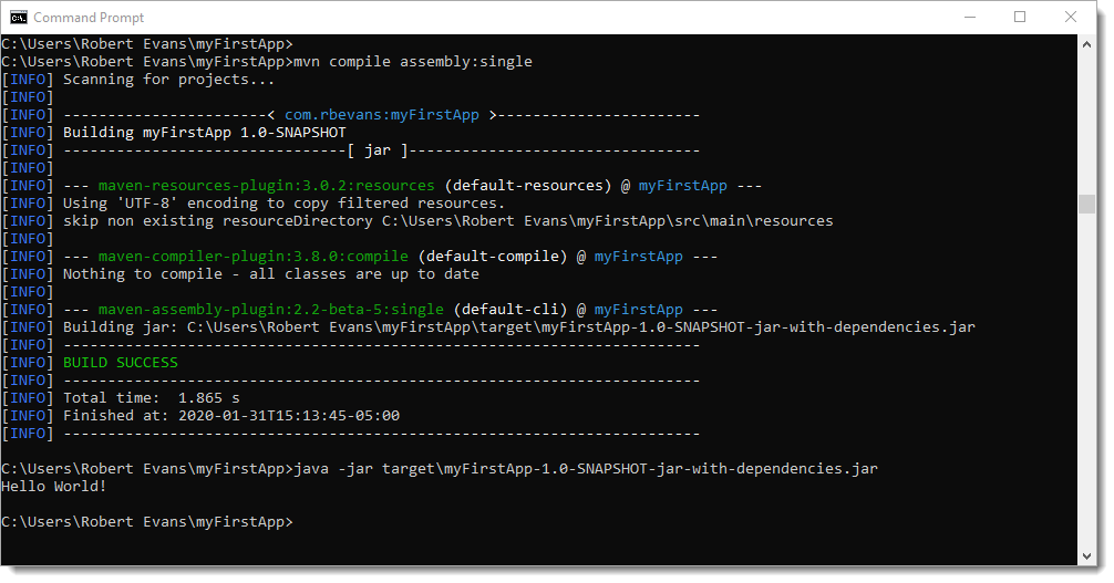 Running App.java