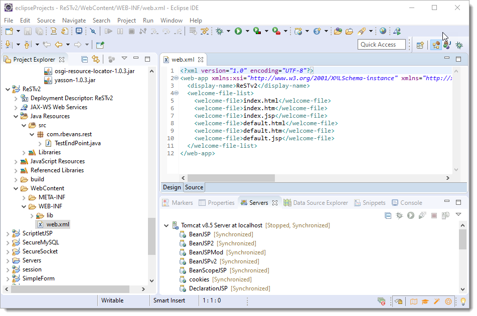 web.xml initial content
