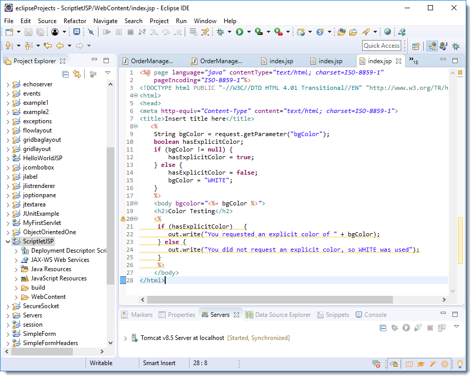 ScriptletJSP file