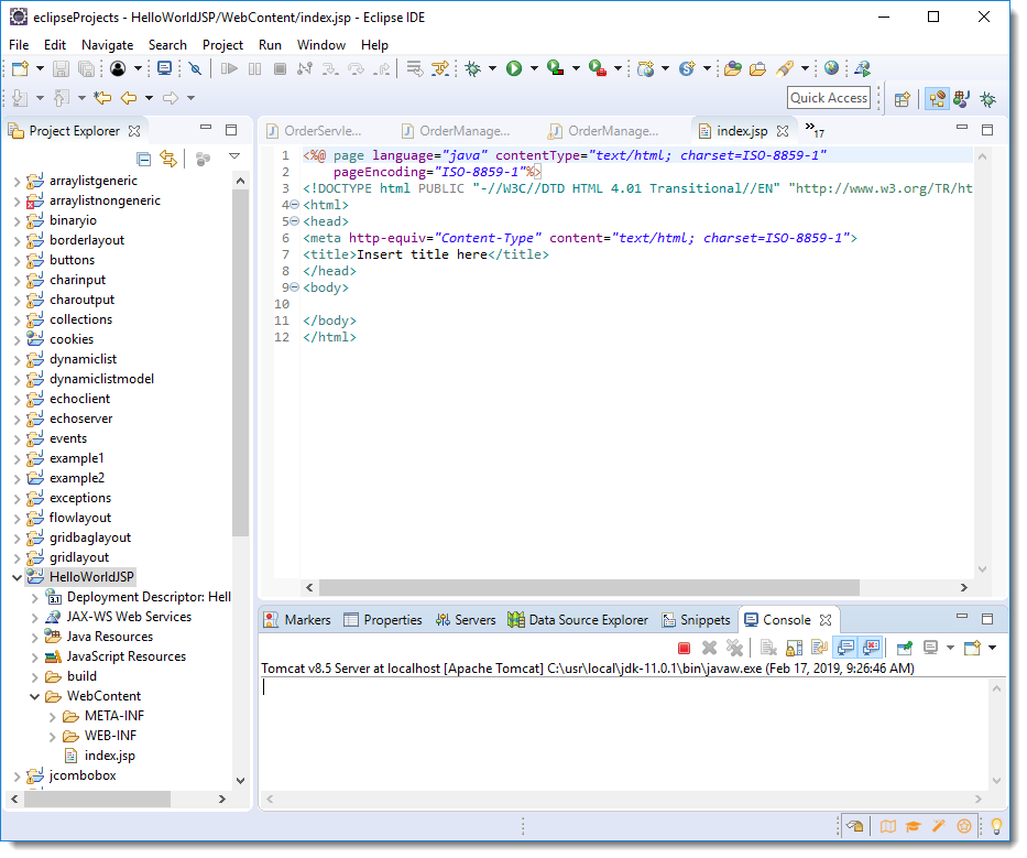 New JSP project